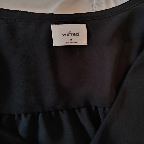 Aritzia Wilfred black sheer ruffle & lace pirate button down blouse. Size M. - Picture 4 of 11